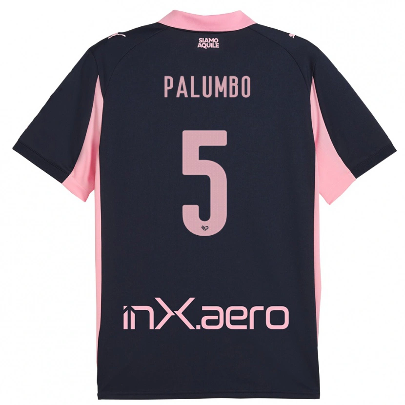 Danxen Barn Antonio Palumbo #5 Marinblå Rosa Bortatröja Matchtröjor 2025/26 Tröjor T-Tröja