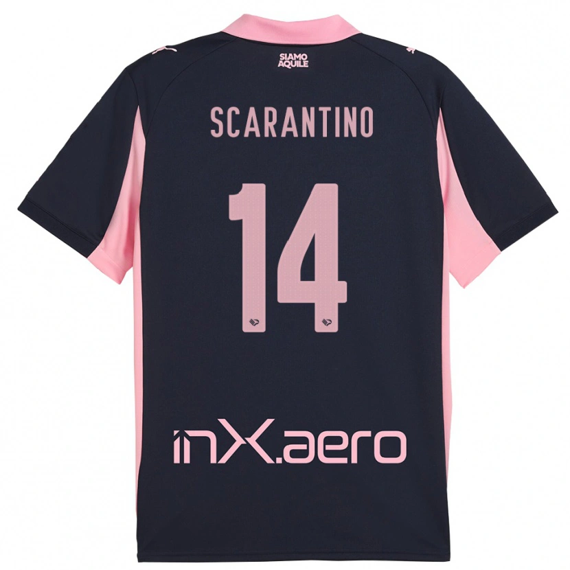 Danxen Barn Giorgio Scarantino #14 Marinblå Rosa Bortatröja Matchtröjor 2025/26 Tröjor T-Tröja