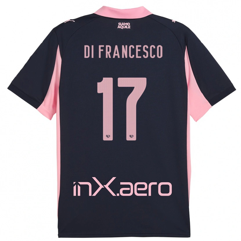 Danxen Barn Federico Di Francesco #17 Marinblå Rosa Bortatröja Matchtröjor 2025/26 Tröjor T-Tröja