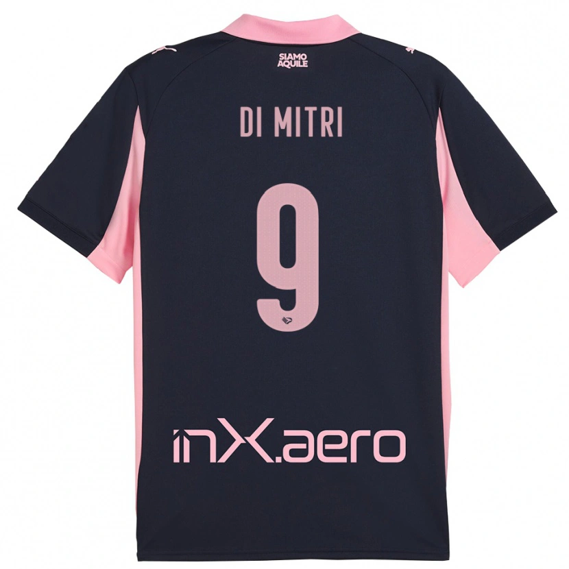 Danxen Barn Salvatore Di Mitri #9 Marinblå Rosa Bortatröja Matchtröjor 2025/26 Tröjor T-Tröja