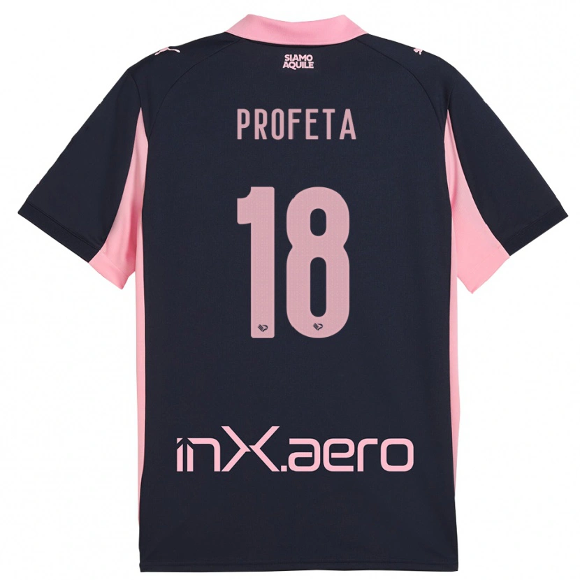 Danxen Barn Andrea Profeta #18 Marinblå Rosa Bortatröja Matchtröjor 2025/26 Tröjor T-Tröja