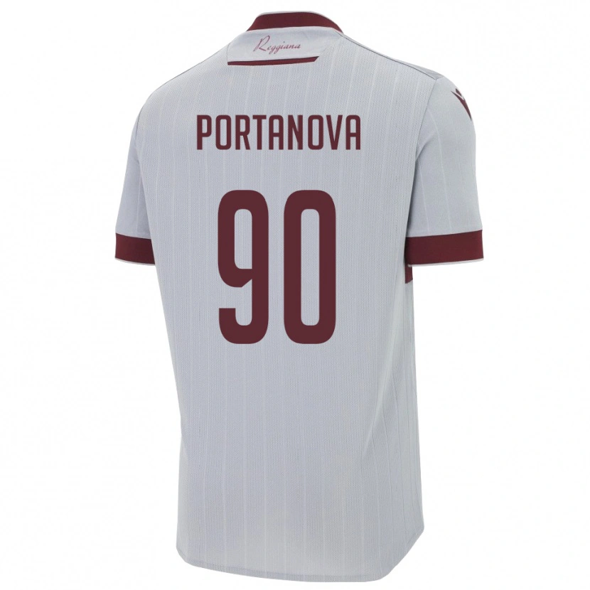 Danxen Barn Manolo Portanova #90 Bourgogne Vitt Bortatröja Matchtröjor 2025/26 Tröjor T-Tröja