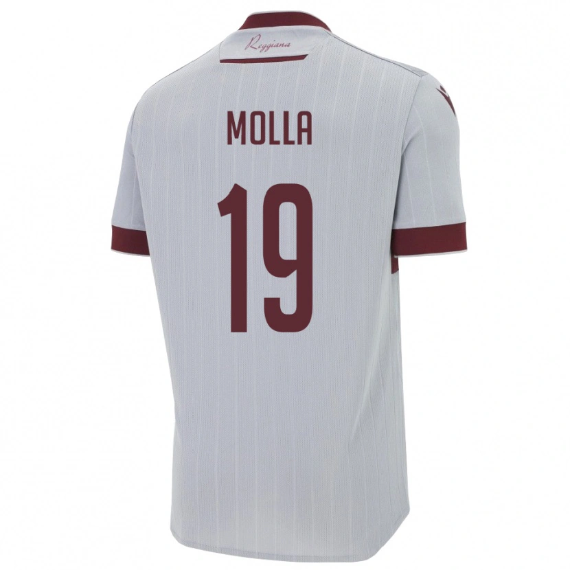 Danxen Barn Cristian Molla #19 Bourgogne Vitt Bortatröja Matchtröjor 2025/26 Tröjor T-Tröja