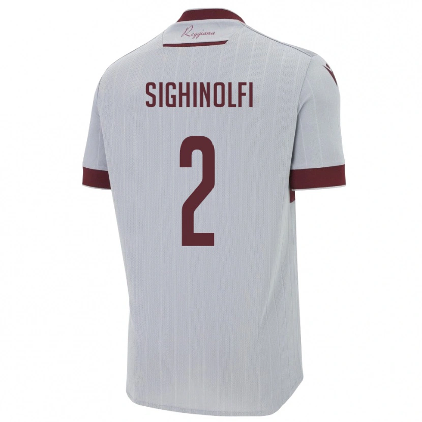 Danxen Barn Andrea Sighinolfi #2 Bourgogne Vitt Bortatröja Matchtröjor 2025/26 Tröjor T-Tröja