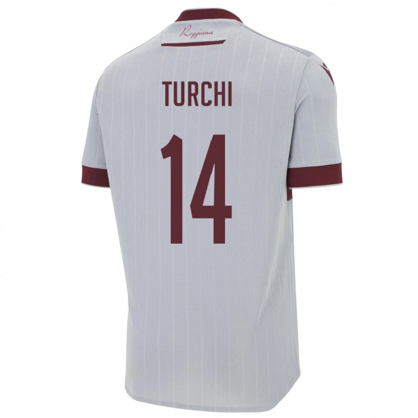 Danxen Barn Nicolò Turchi #14 Bourgogne Vitt Bortatröja Matchtröjor 2025/26 Tröjor T-Tröja