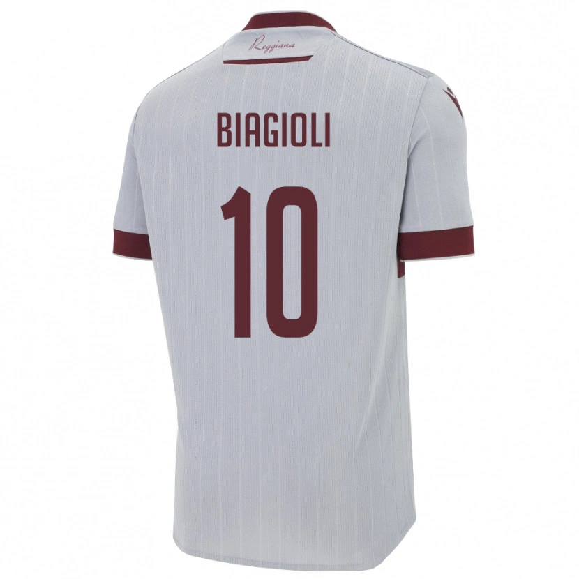 Danxen Barn Martino Biagioli #10 Bourgogne Vitt Bortatröja Matchtröjor 2025/26 Tröjor T-Tröja