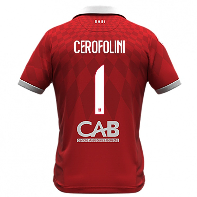 Danxen Barn Michele Cerofolini #1 Röd Vit Bortatröja Matchtröjor 2025/26 Tröjor T-Tröja