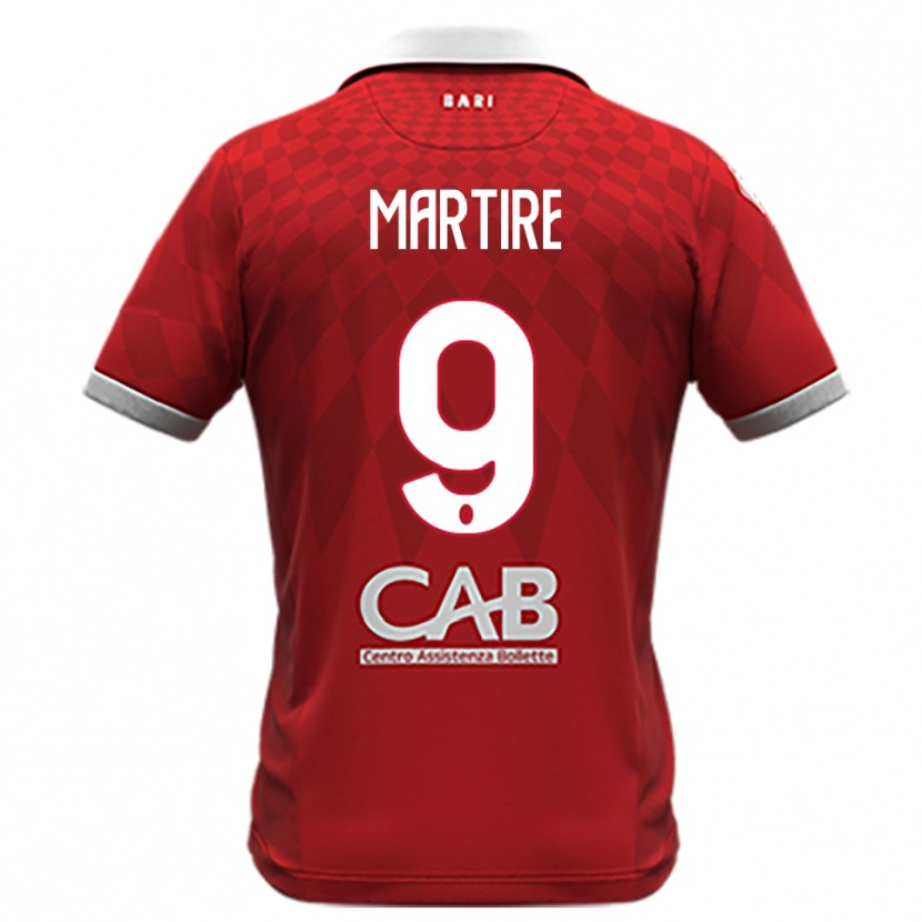 Danxen Barn Nicolò Martire #9 Röd Vit Bortatröja Matchtröjor 2025/26 Tröjor T-Tröja