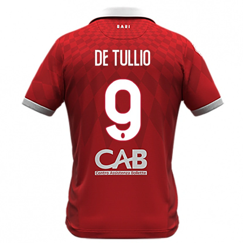 Danxen Barn Domenico De Tullio #9 Röd Vit Bortatröja Matchtröjor 2025/26 Tröjor T-Tröja