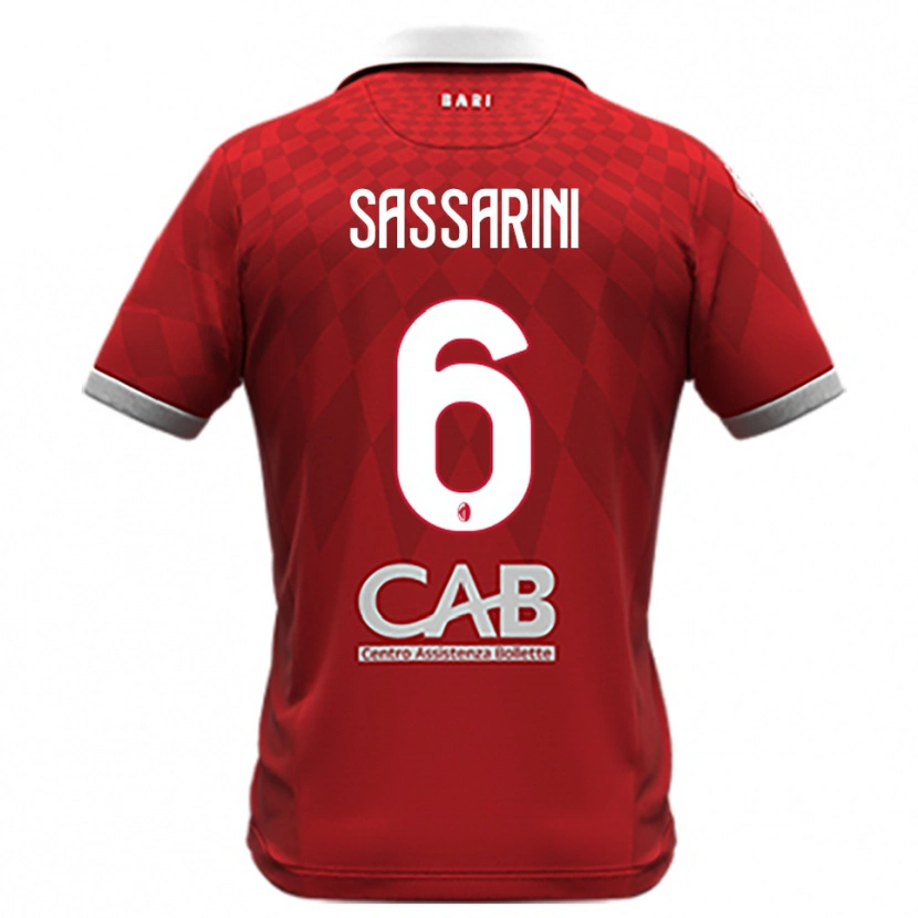 Danxen Barn Luca Sassarini #6 Röd Vit Bortatröja Matchtröjor 2025/26 Tröjor T-Tröja
