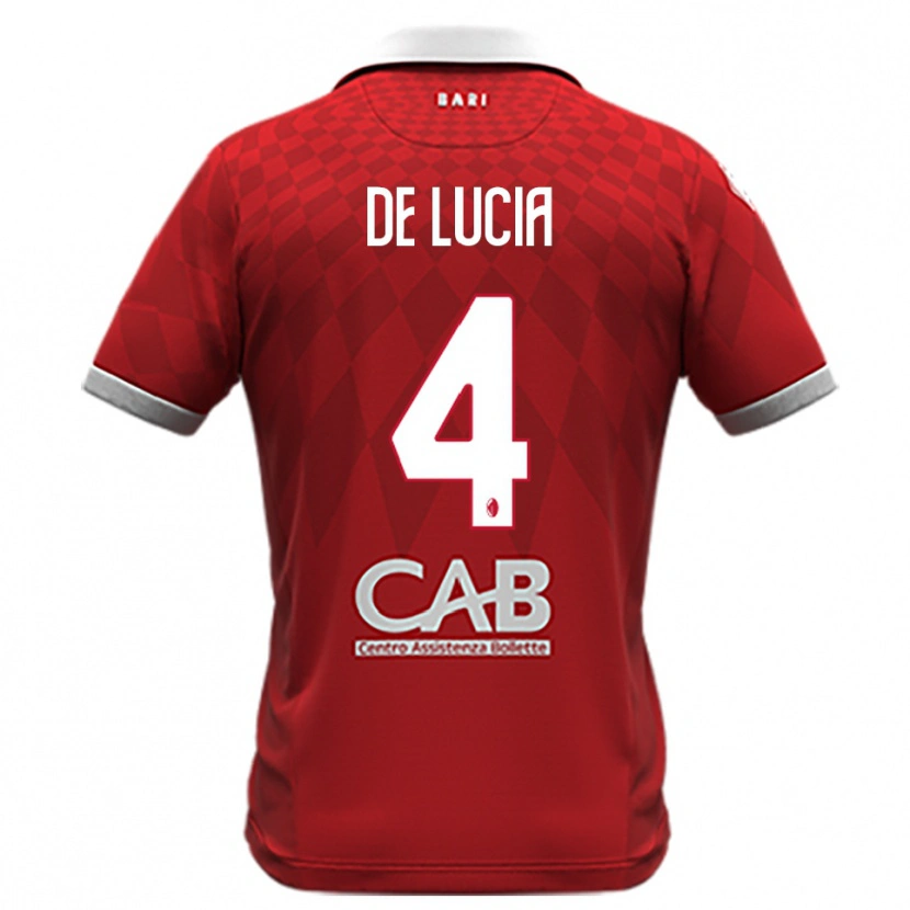 Danxen Barn Mattia De Lucia #4 Röd Vit Bortatröja Matchtröjor 2025/26 Tröjor T-Tröja