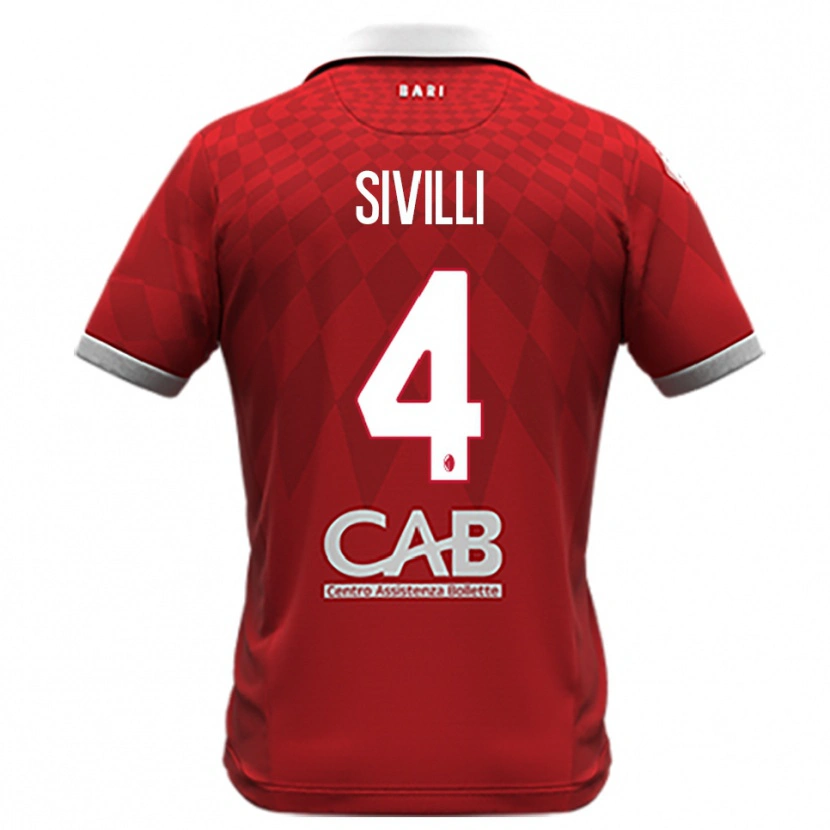 Danxen Barn Federico Sivilli #4 Röd Vit Bortatröja Matchtröjor 2025/26 Tröjor T-Tröja
