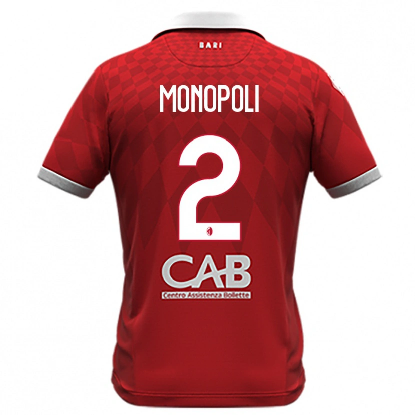 Danxen Barn Tommaso Monopoli #2 Röd Vit Bortatröja Matchtröjor 2025/26 Tröjor T-Tröja