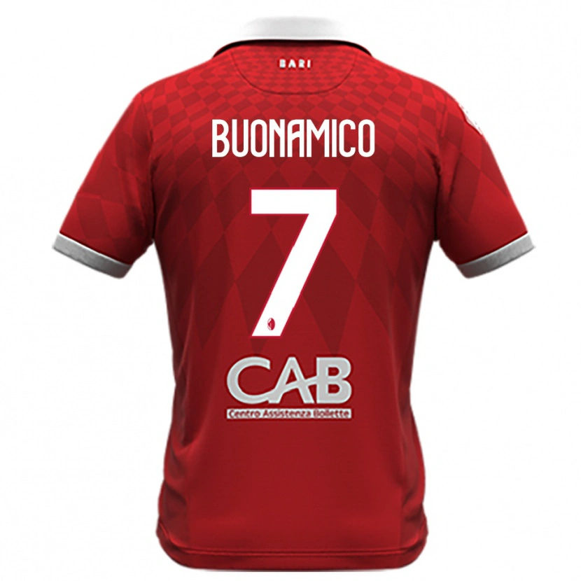 Danxen Barn Alessandro Buonamico #7 Röd Vit Bortatröja Matchtröjor 2025/26 Tröjor T-Tröja