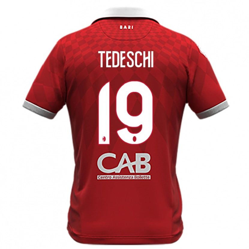 Danxen Barn Francesco Tedeschi #19 Röd Vit Bortatröja Matchtröjor 2025/26 Tröjor T-Tröja