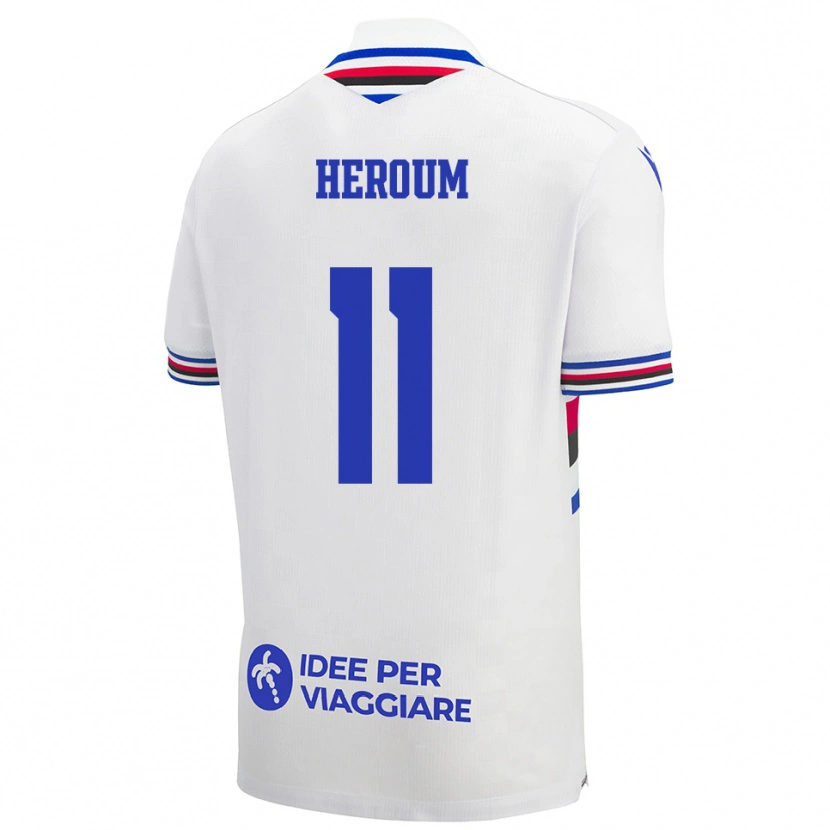 Danxen Barn Nora Heroum #11 Vit Blå Röd Bortatröja Matchtröjor 2025/26 Tröjor T-Tröja