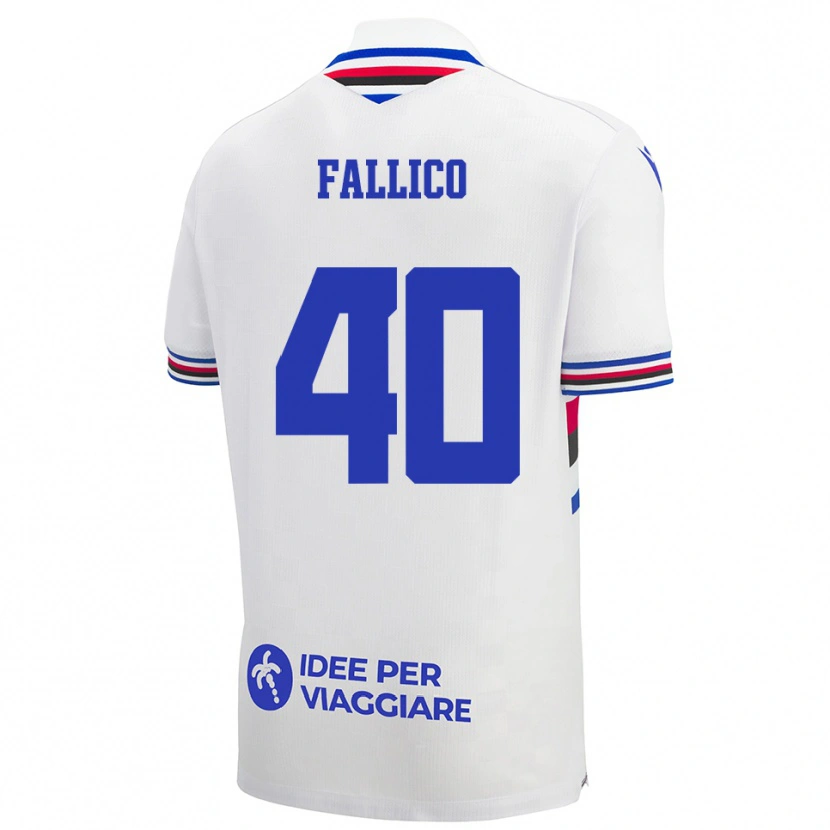Danxen Barn Bianca Fallico #40 Vit Blå Röd Bortatröja Matchtröjor 2025/26 Tröjor T-Tröja