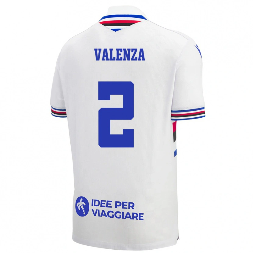 Danxen Barn Federico Valenza #2 Vit Blå Röd Bortatröja Matchtröjor 2025/26 Tröjor T-Tröja