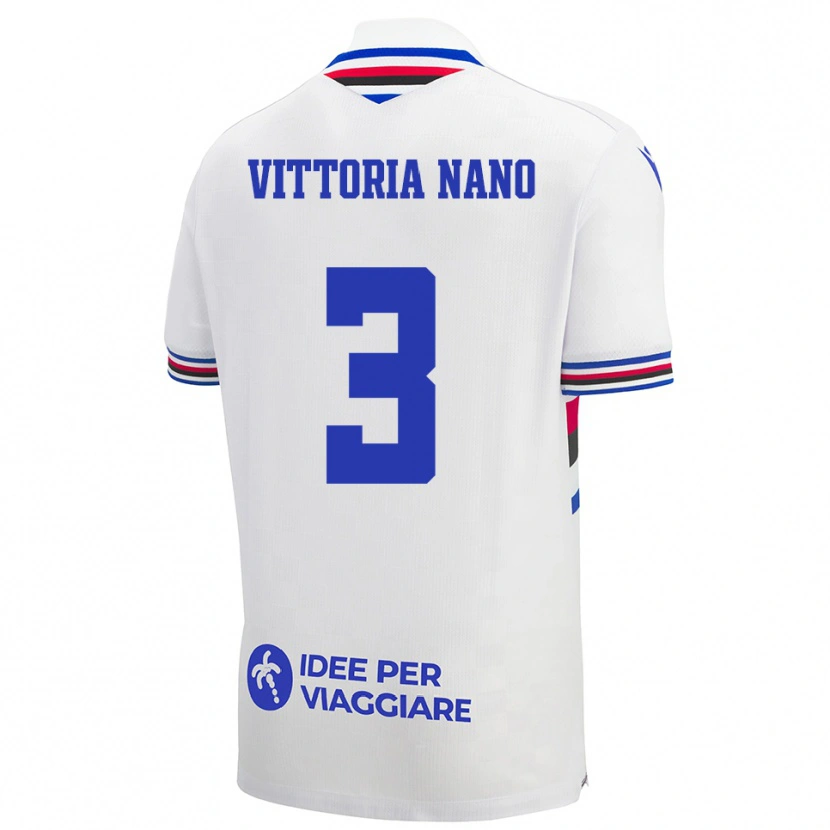 Danxen Barn Maria Vittoria Nano #3 Vit Blå Röd Bortatröja Matchtröjor 2025/26 Tröjor T-Tröja