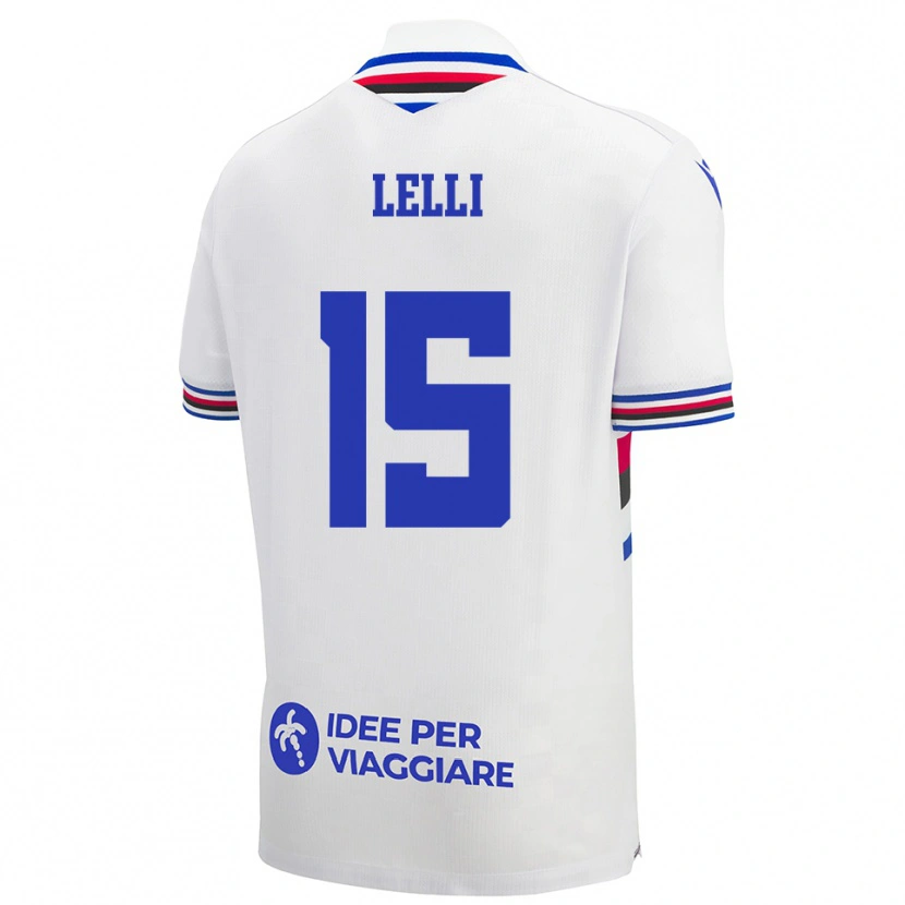 Danxen Barn Gabriele Lelli #15 Vit Blå Röd Bortatröja Matchtröjor 2025/26 Tröjor T-Tröja