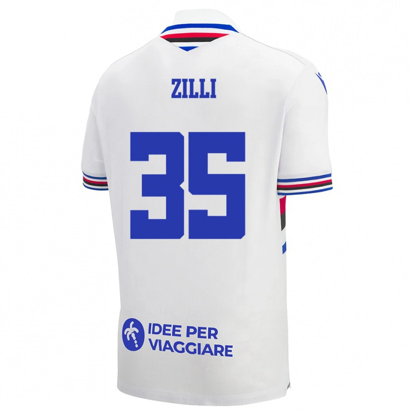 Danxen Barn Elisa Zilli #35 Vit Blå Röd Bortatröja Matchtröjor 2025/26 Tröjor T-Tröja