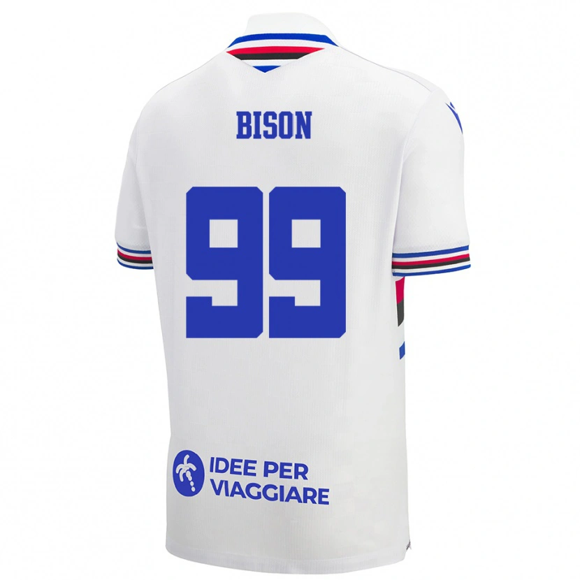 Danxen Barn Giulia Bison #99 Vit Blå Röd Bortatröja Matchtröjor 2025/26 Tröjor T-Tröja