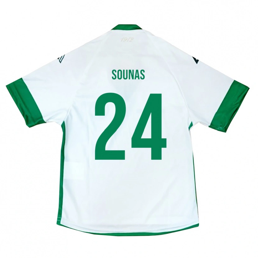 Danxen Barn Dimitrios Sounas #24 Vit Grön Blå Bortatröja Matchtröjor 2025/26 Tröjor T-Tröja