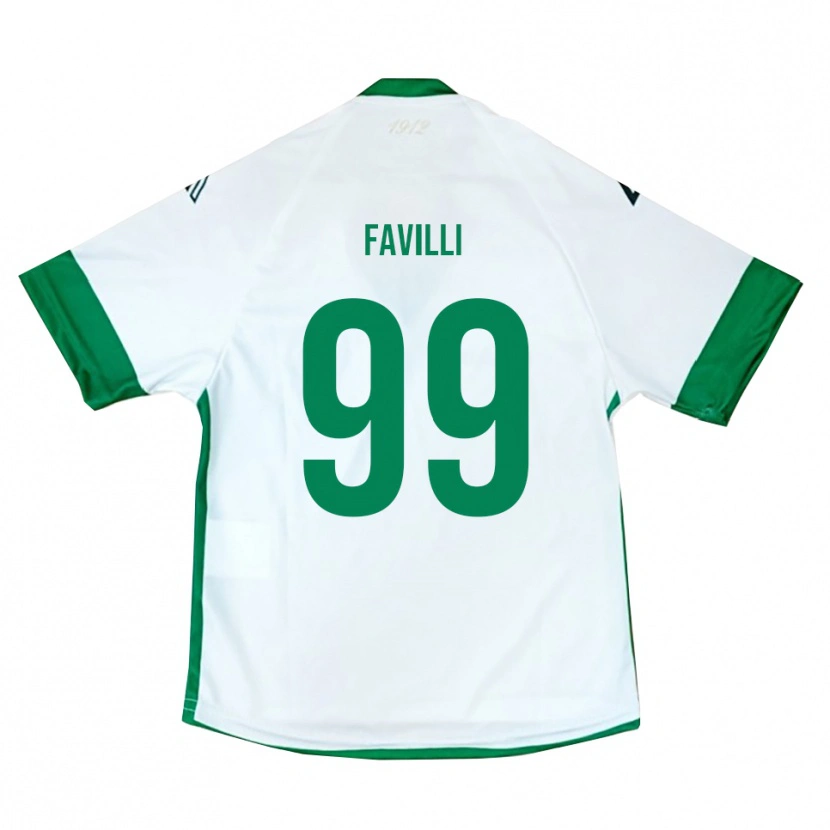 Danxen Barn Andrea Favilli #99 Vit Grön Blå Bortatröja Matchtröjor 2025/26 Tröjor T-Tröja
