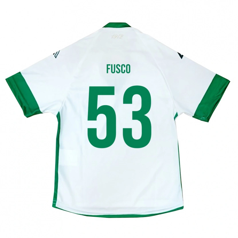 Danxen Barn Salvatore Fusco #53 Vit Grön Blå Bortatröja Matchtröjor 2025/26 Tröjor T-Tröja