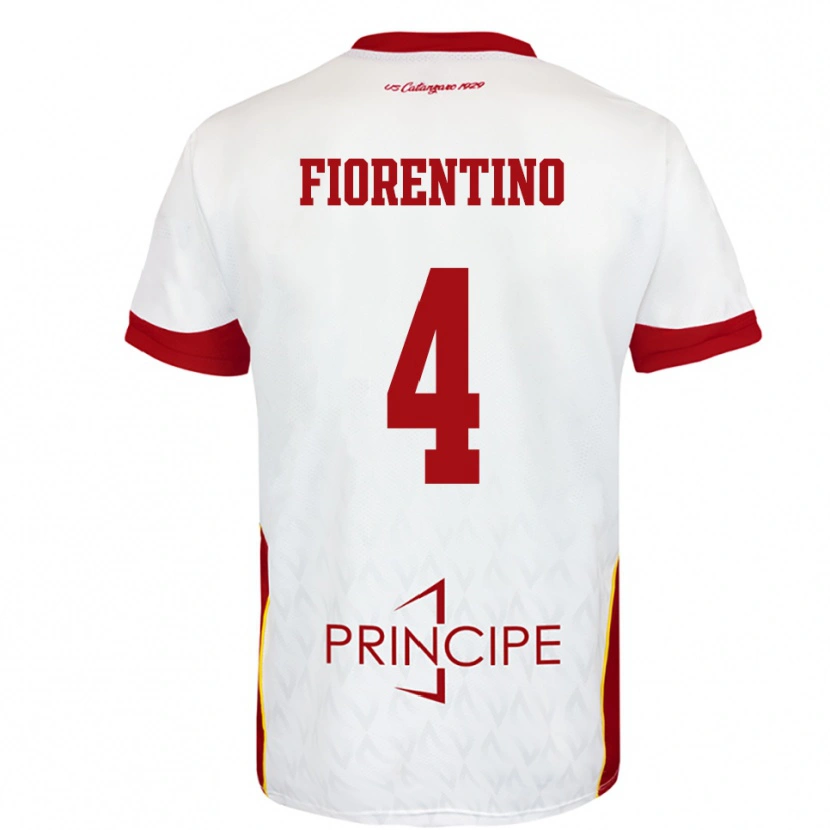 Danxen Barn Carlo Fiorentino #4 Vit Röd Bortatröja Matchtröjor 2025/26 Tröjor T-Tröja