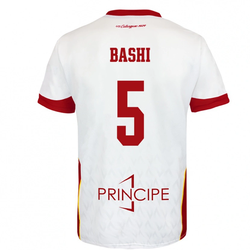 Danxen Barn Ervin Bashi #5 Vit Röd Bortatröja Matchtröjor 2025/26 Tröjor T-Tröja