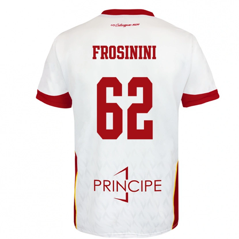 Danxen Barn Ruggero Frosinini #62 Vit Röd Bortatröja Matchtröjor 2025/26 Tröjor T-Tröja