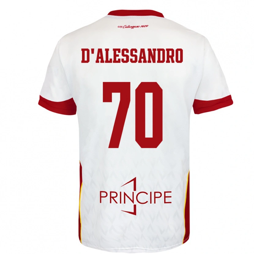Danxen Barn Marco D'alessandro #70 Vit Röd Bortatröja Matchtröjor 2025/26 Tröjor T-Tröja
