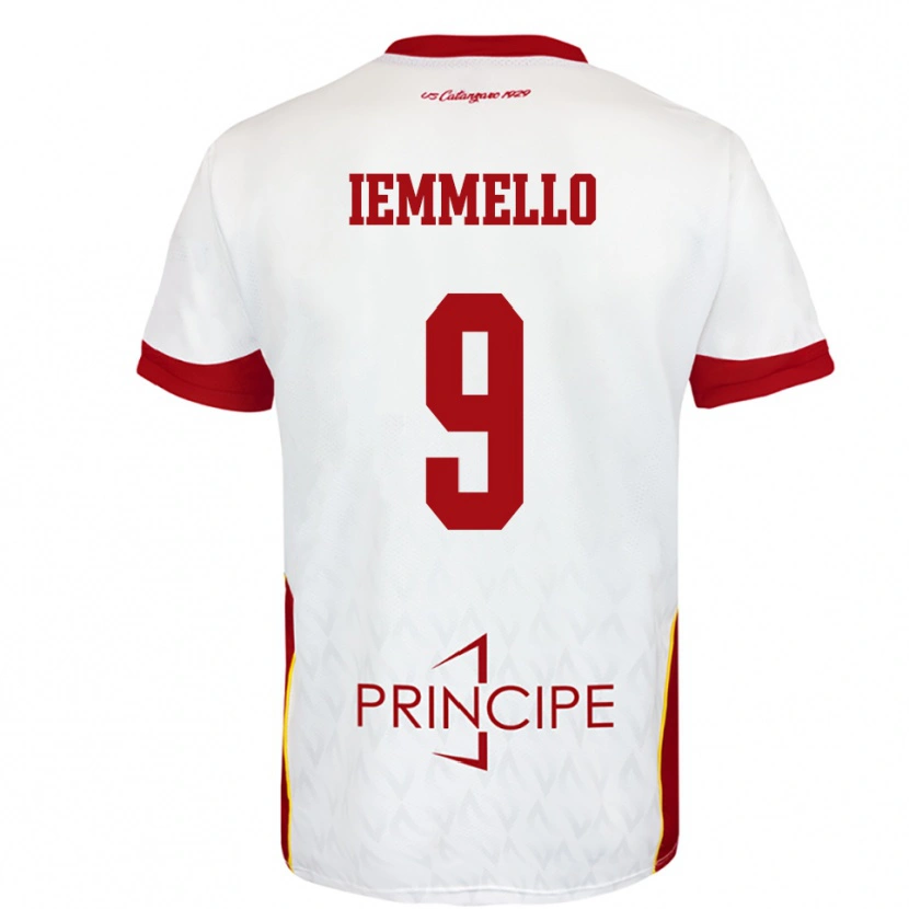 Danxen Barn Pietro Iemmello #9 Vit Röd Bortatröja Matchtröjor 2025/26 Tröjor T-Tröja