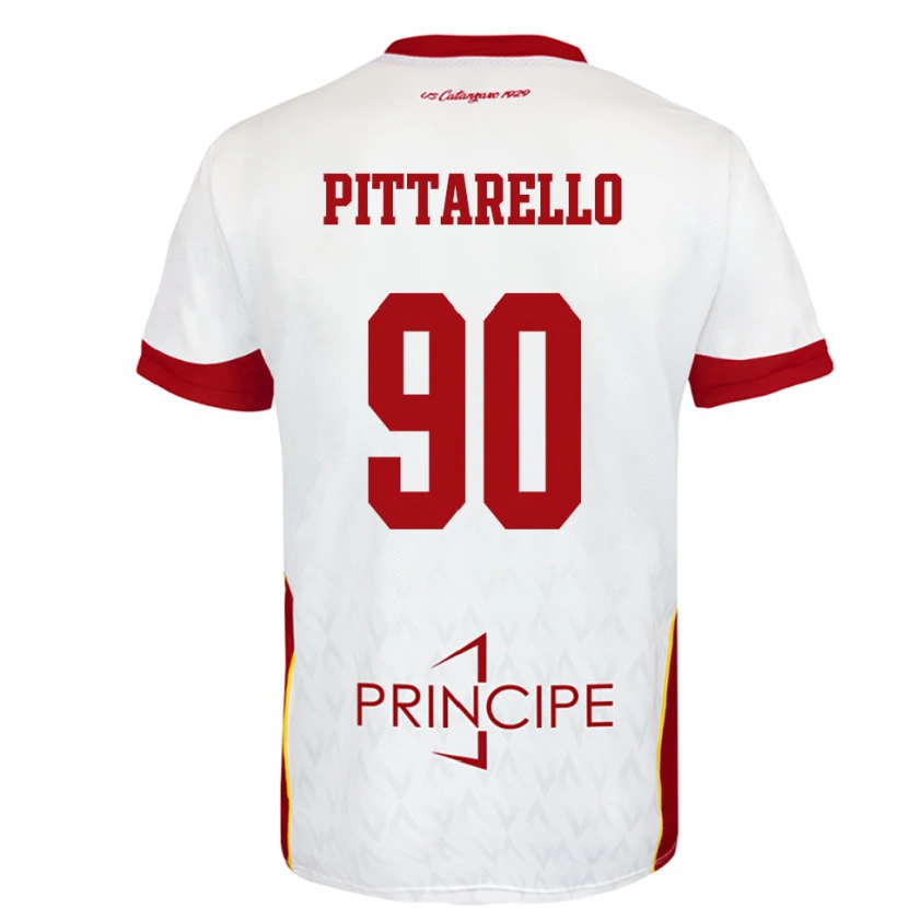 Danxen Barn Filippo Pittarello #90 Vit Röd Bortatröja Matchtröjor 2025/26 Tröjor T-Tröja
