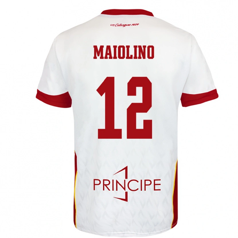 Danxen Barn Alex Maiolino #12 Vit Röd Bortatröja Matchtröjor 2025/26 Tröjor T-Tröja
