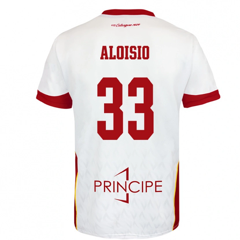 Danxen Barn Cristian Aloisio #33 Vit Röd Bortatröja Matchtröjor 2025/26 Tröjor T-Tröja