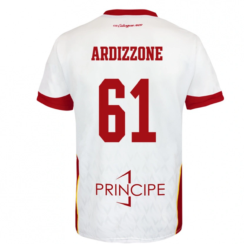 Danxen Barn Simone Ardizzone #61 Vit Röd Bortatröja Matchtröjor 2025/26 Tröjor T-Tröja