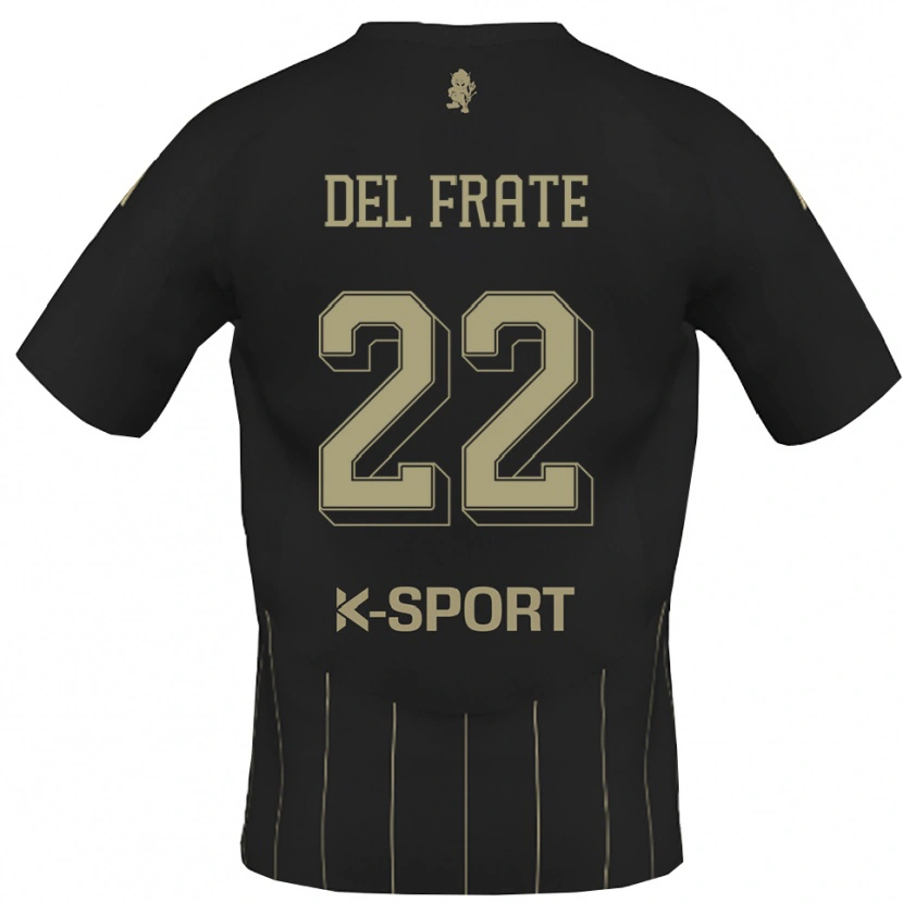 Danxen Barn Federico Del Frate #22 Grått Vitt Bortatröja Matchtröjor 2025/26 Tröjor T-Tröja