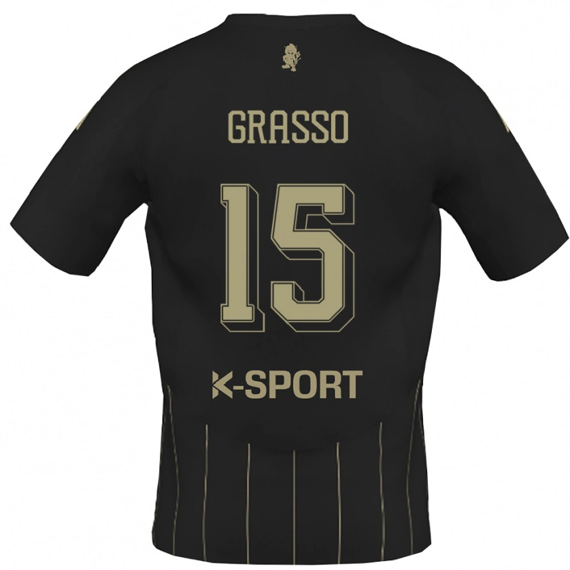 Danxen Barn Agostino Grasso #15 Grått Vitt Bortatröja Matchtröjor 2025/26 Tröjor T-Tröja