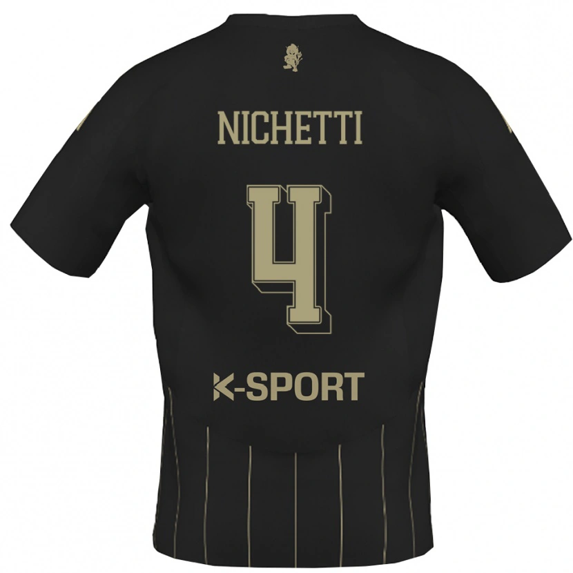 Danxen Barn Marco Nichetti #4 Grått Vitt Bortatröja Matchtröjor 2025/26 Tröjor T-Tröja