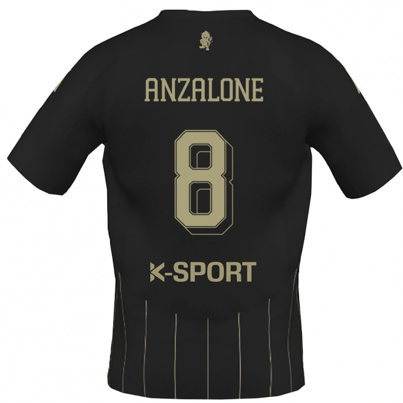 Danxen Barn Mattia Anzalone #8 Grått Vitt Bortatröja Matchtröjor 2025/26 Tröjor T-Tröja
