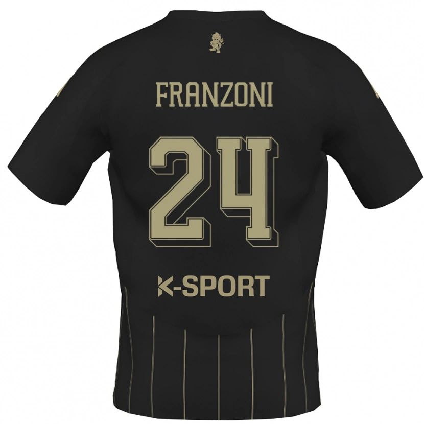 Danxen Barn Andrea Franzoni #24 Grått Vitt Bortatröja Matchtröjor 2025/26 Tröjor T-Tröja