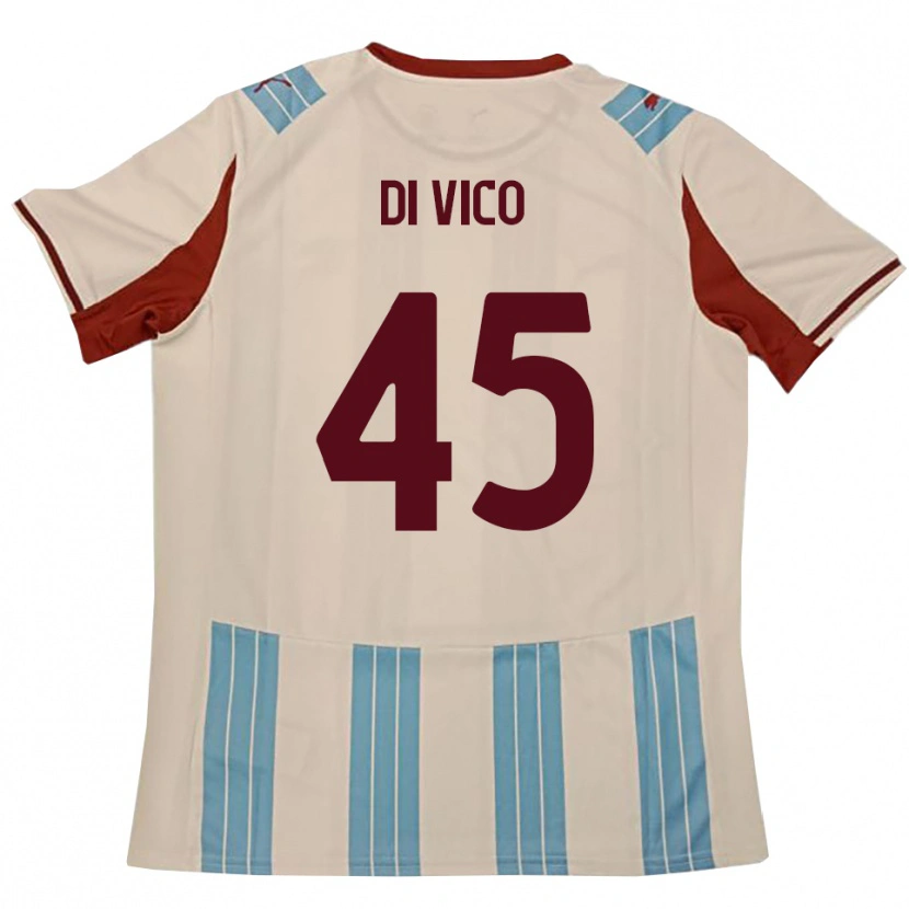 Danxen Barn Rocco Di Vico #45 Himmelblå Vit Bortatröja Matchtröjor 2025/26 Tröjor T-Tröja