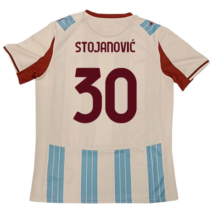 Danxen Barn Petar Stojanović #30 Himmelblå Vit Bortatröja Matchtröjor 2025/26 Tröjor T-Tröja