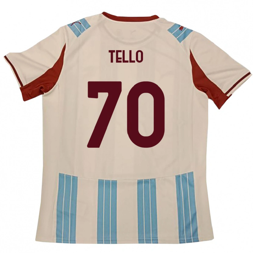 Danxen Barn Andrés Tello #70 Himmelblå Vit Bortatröja Matchtröjor 2025/26 Tröjor T-Tröja