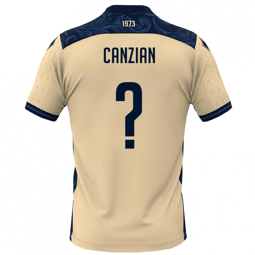 Danxen Barn Niccolò Canzian #0 Vit Marinblå Bortatröja Matchtröjor 2025/26 Tröjor T-Tröja