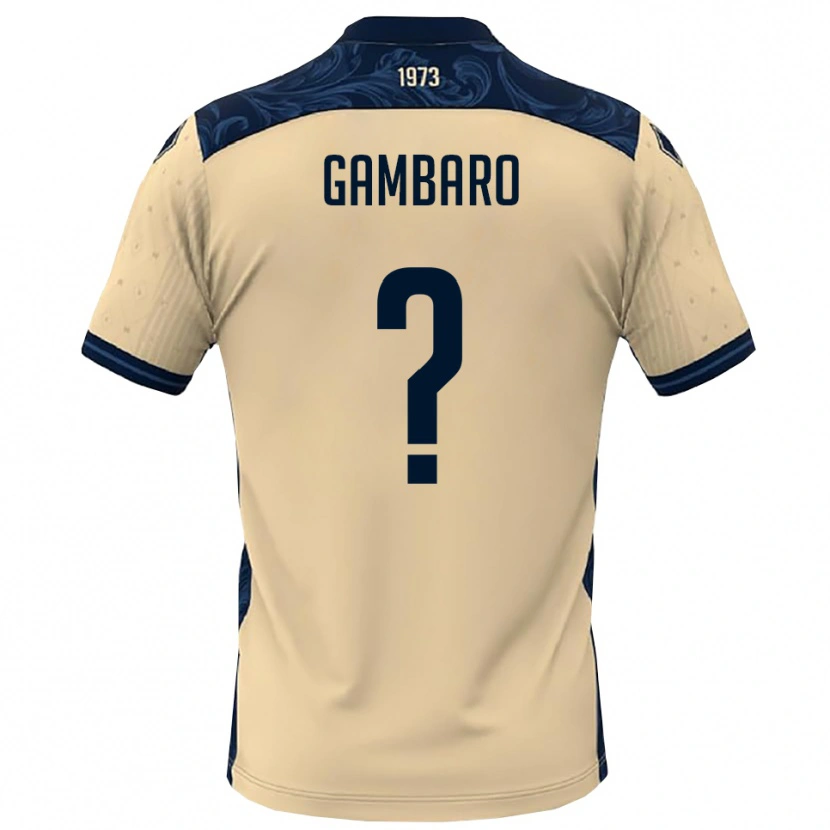 Danxen Barn Jacopo Gambaro #0 Vit Marinblå Bortatröja Matchtröjor 2025/26 Tröjor T-Tröja