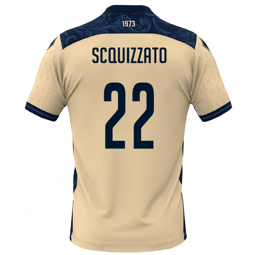 Danxen Barn Edoardo Scquizzato #22 Vit Marinblå Bortatröja Matchtröjor 2025/26 Tröjor T-Tröja