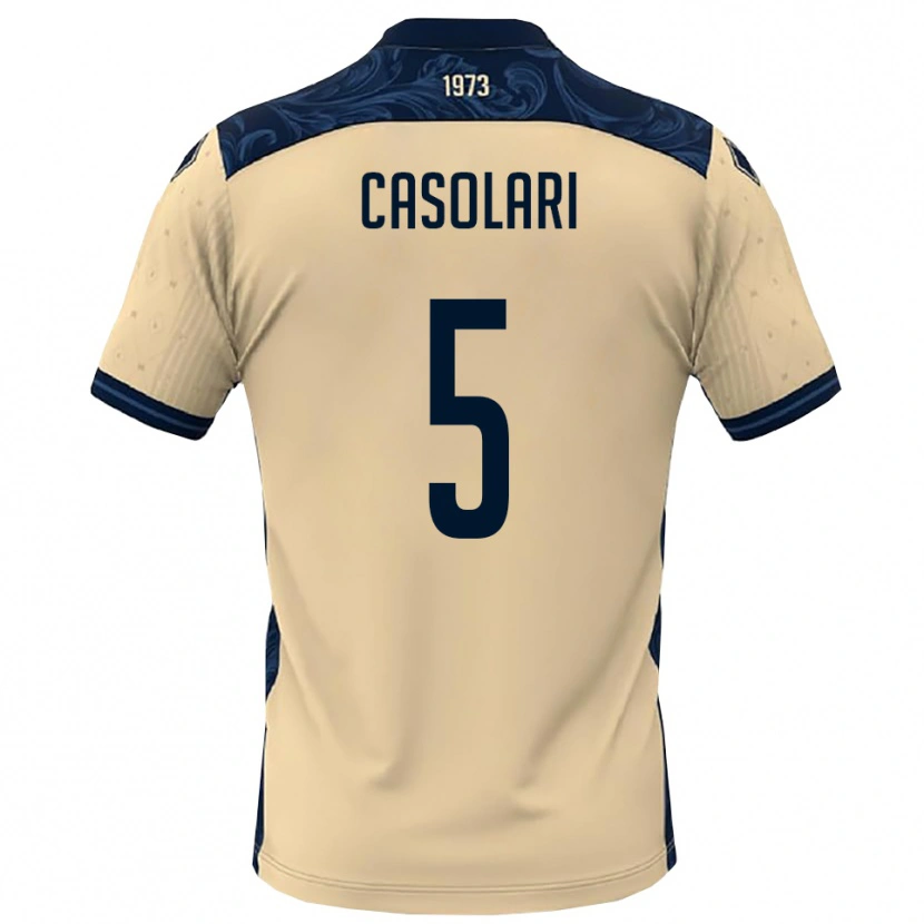 Danxen Barn Federico Casolari #5 Vit Marinblå Bortatröja Matchtröjor 2025/26 Tröjor T-Tröja
